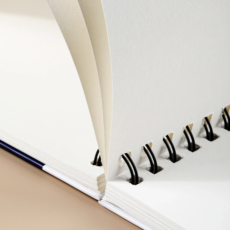 Deli Finenolo A4 Professional Sketchbook (160gsm, 60 Sheets) | Fine Texture Heavyweight Paper with Spiral Binding & Hard Backing | EC276