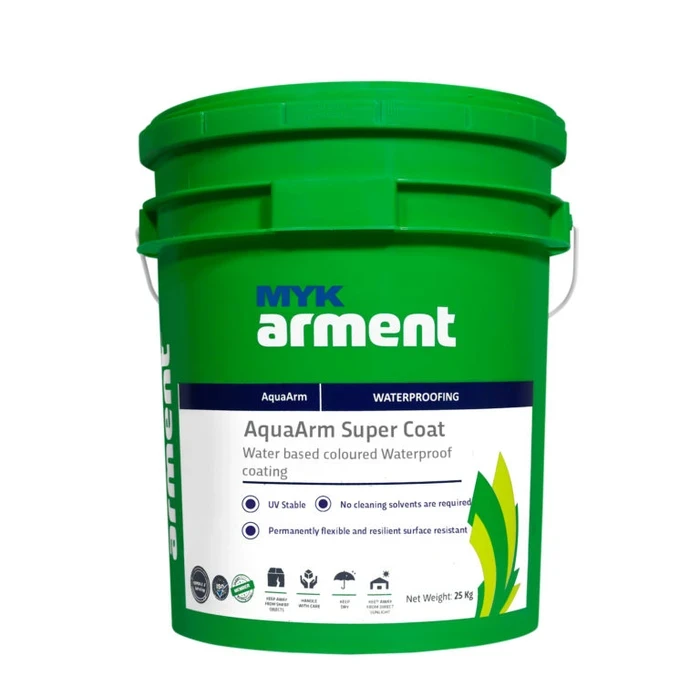 AquaArm Super Coat Water-Based Acrylic Coloured Waterproof Coating | UV-Stable Solar Reflective Liquid Membrane for Roofs, External Walls & Asbestos Sheets | AquaArm Series