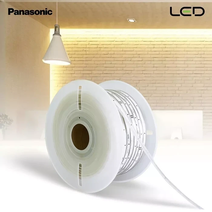 Panasonic 45-Meter Flexible LED Rope Light (6W/m, 60 LED/m) | Waterproof 140-275V Wide Voltage Cove & Facade Luminaire in Warm White, Cool White, Red, Green & Blue | PSLM12TU Series