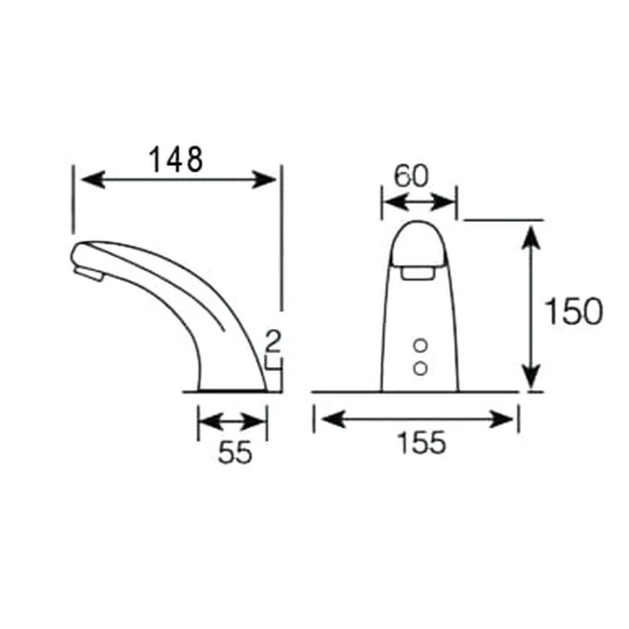 TOYO 1103-A Premium Automatic Touchless Sensor Faucet | AC/DC Hybrid Dual-Powered Solid Brass Motion Tap with IP56 Waterproofing and Hot & Cold Conversion