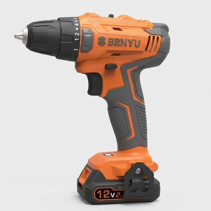 BENYU Cordless Drill Driver | 12V 2.0Ah Li-Ion Dual-Speed 35 N·m Keyless Chuck Power Tool | DZ1005/12V