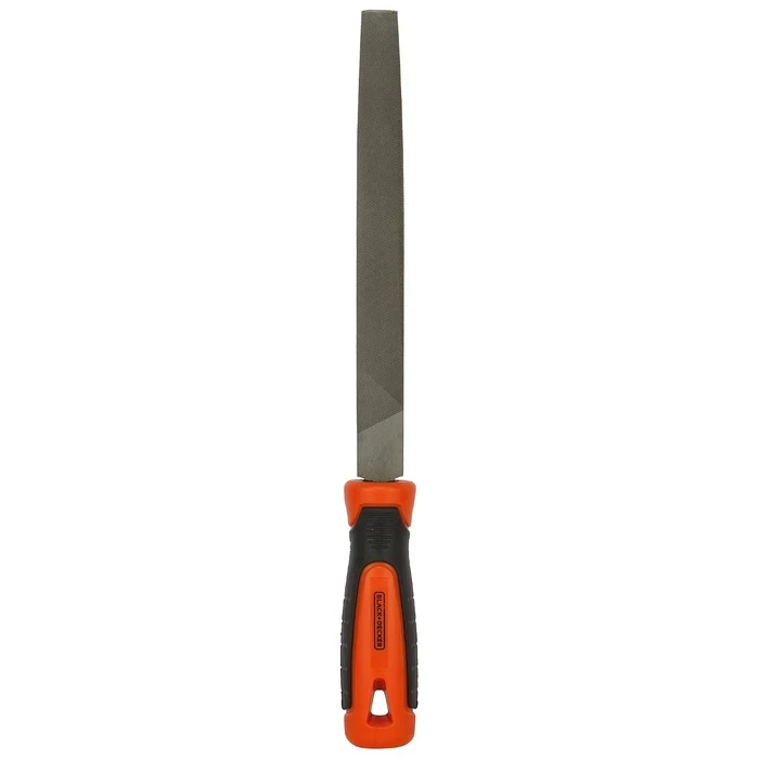 BLACK+DECKER 200mm (8") High-Carbon Steel Half-Round File | Dual Flat & Curved Profile Ergonomic Deburring Tool | BDHT22146