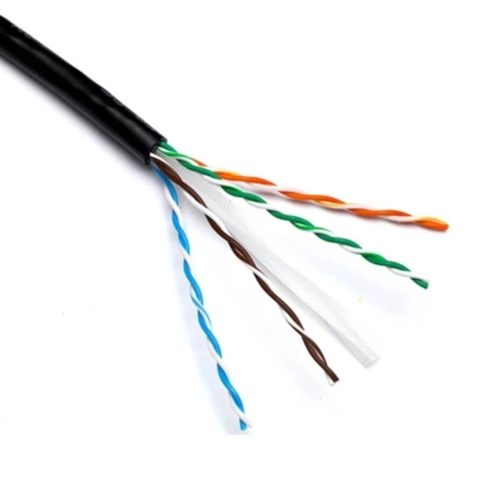 Digicom DG-CAT64PEUTP Outdoor CAT6 4-Pair Solid Bare Copper Cable | 250 MHz UV-Resistant Logic | Gigabit & Waterproof PoE System | 305 Meters