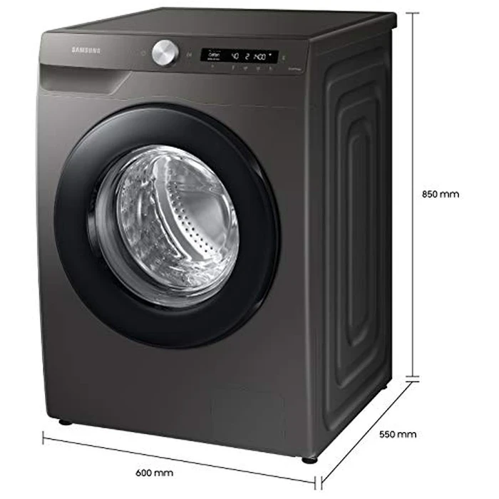 Samsung 9Kg WW90T504DAN/TL Front Load Washing Machine | AI Control Wi-Fi SmartThings Eco Bubble 1400 RPM Hygiene Steam Voltage Control Inox