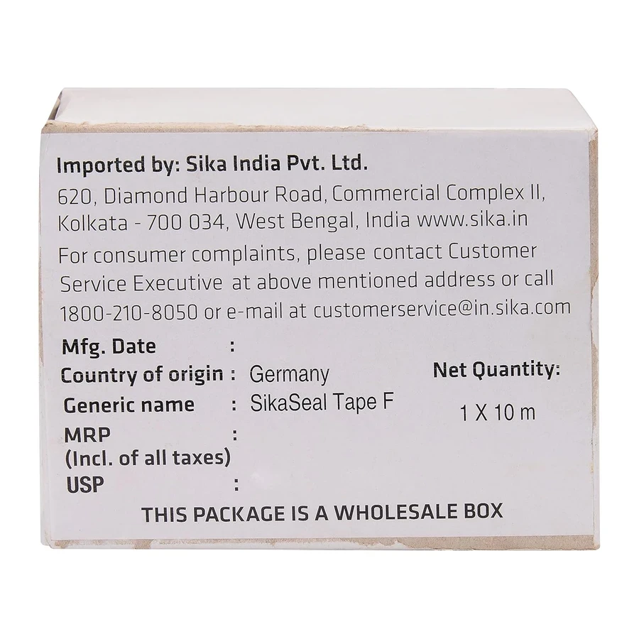 Sika Sika SealTape F Waterproof Joint Sealing Strip 10m to 50m 592178 | Elastomeric Crack Bridging | Bathroom and Terrace Waterproofing | Yellow and Brown