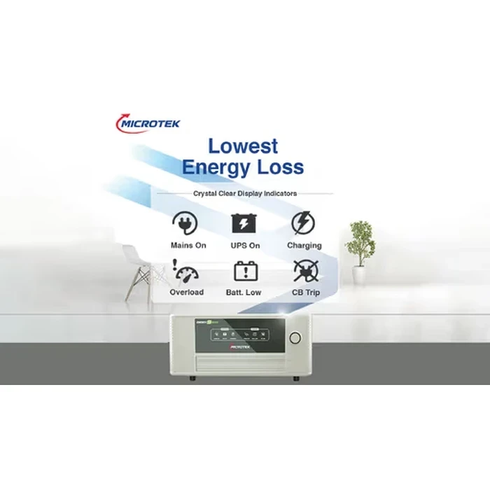 Microtek Energy Saver 1115VA 925W 12V Pure Sine Wave Home Inverter | Wide 80V-290V Dual Inverter/UPS Mode Single Battery Backup Systems | 1225/12V SW