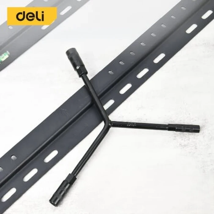 Deli 3-Way Y-Type Professional Socket Wrench | Heavy-Duty 8mm, 10mm & 12mm High-Carbon Steel Metric Driver with Black Anti-Rust Coating | EDL81012B
