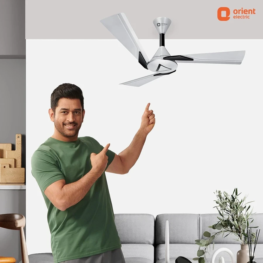 Orient Orina Ceiling Fan 60W | 1200mm Sweep | Touch Control Switch | Oscillating Feature | Pearl White Black & Copper Brown
