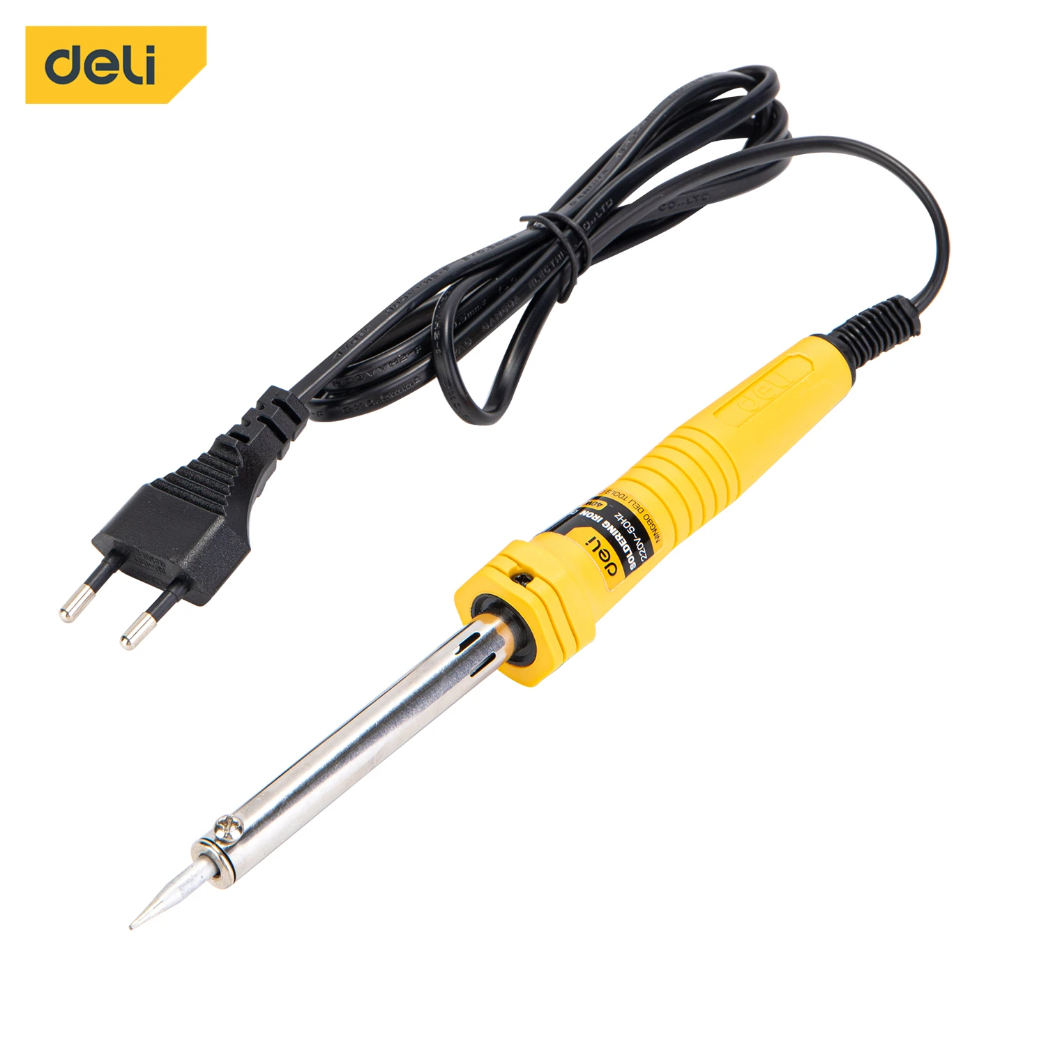 Deli Precision Soldering Iron 40W Quick Heat Nickel-Chromium Core with Mica Insulation & Safe PRT Handle (Yellow) | EDL8840