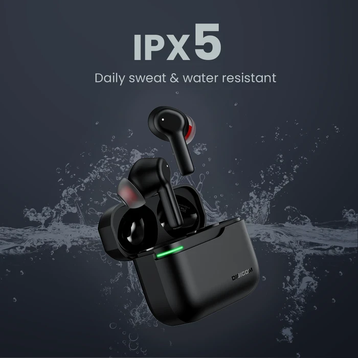 Digicom Vega Pro ANC TWS Earbuds | 60-Hour Total Playtime Logic | 12mm Drivers & Dual Pairing | IPX5 Water Resistant | Black
