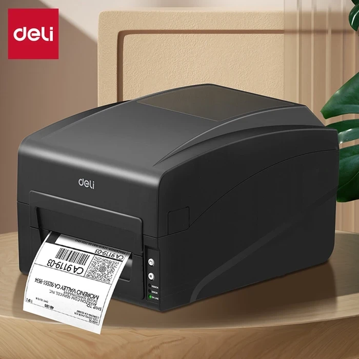 Deli 4" High-Speed Thermal Transfer Industrial Barcode Printer | 150mm/s USB, Serial & LAN Network Desktop Label Printer | ES351