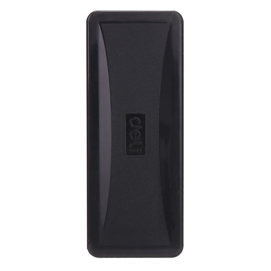 Deli Standard Size Dry-Erase Whiteboard Eraser (125x50mm) | Durable Plastic Body with Non-Scratch Corduroy Lint Pad (Black) | E7834