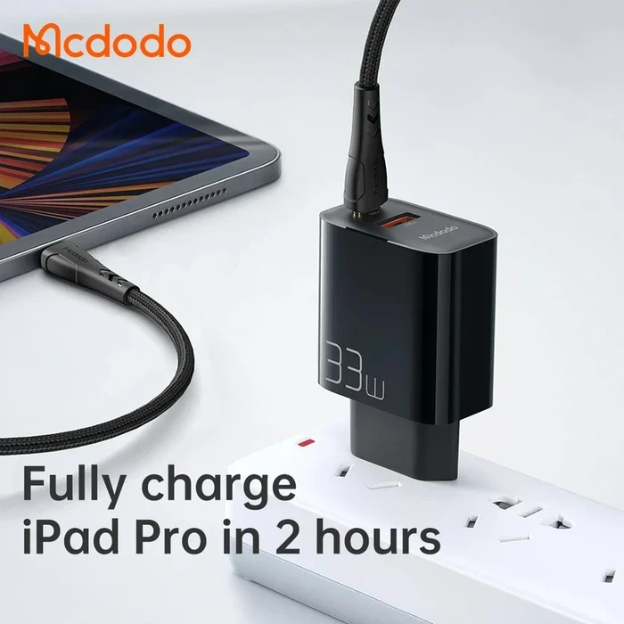 MCDODO 33W PD Fast Charging Adapter | Dual-Output USB-C & USB-A Power Matrix | Fireproof V0 Matrix | CH-092