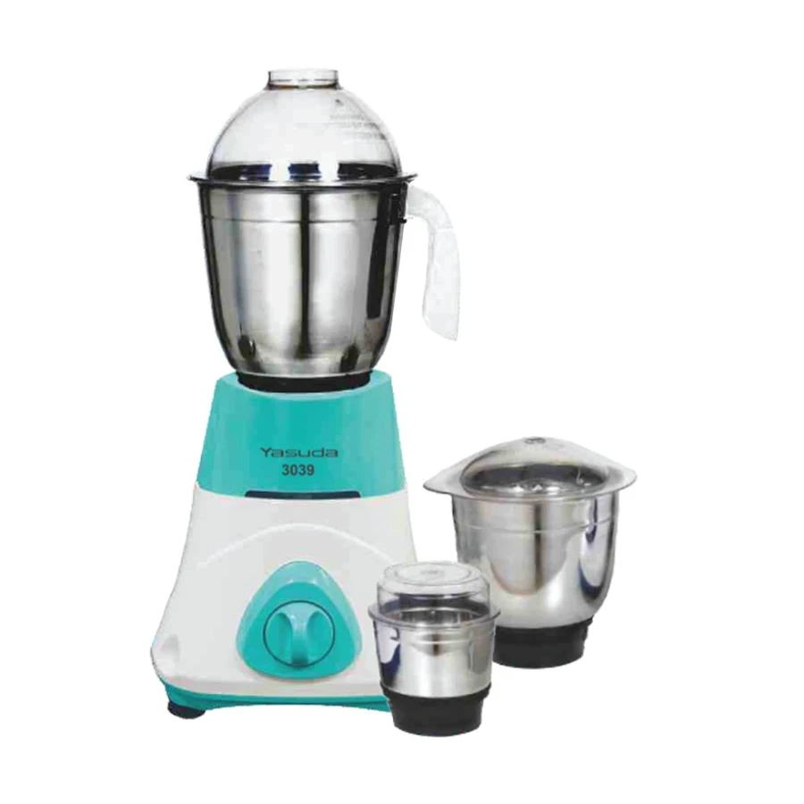 YASUDA BEAUTY YS-3039 3 Jar Mixer Grinder - 550W Universal Motor, Superior SS Jars, Dome Lid, 3 Speed with Incher