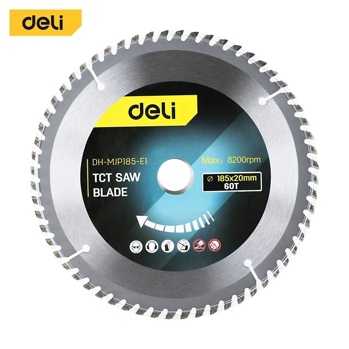 Deli Tools 185mm TCT Circular Saw Blade | 30T Multi-Material Wood, Aluminum & PVC Cutting Disc (22.23mm Arbor Bore) | EDH-MJP185-E1