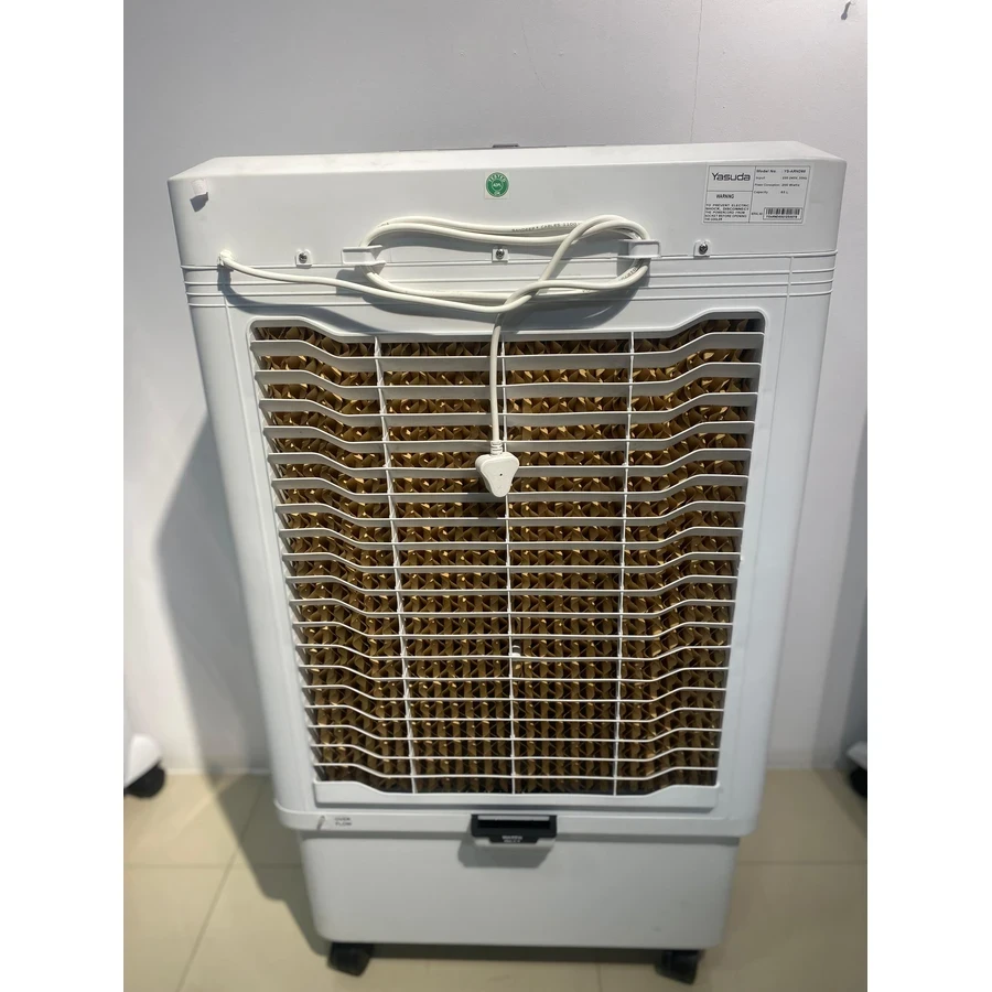 Yasuda Desert Evaporative Air Cooler | 65L Water Tank & High-Density Honeycomb Pad | Hydro Air Technology & Ice Chamber | White / Grey | YS-ARND65