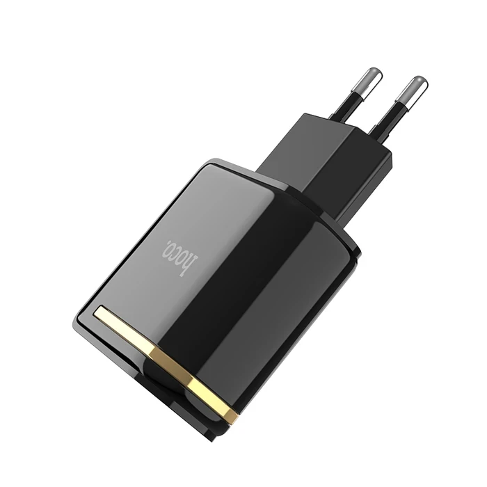 HOCO Enchanting Dual-Port Digital Charging Adapter | 2.4A Power Matrix | Flame-Retardant PC Logic | C39A