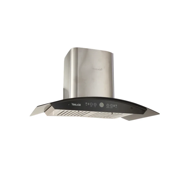 Yasuda 90cm Kitchen Chimney with Auto Clean Function | 1250 m³/hr Heavy Duty Suction Iron Cabinet Metal Blower | SS Baffle Filter Touch & Sensor Controls 3 Speeds | YS-C90TBA