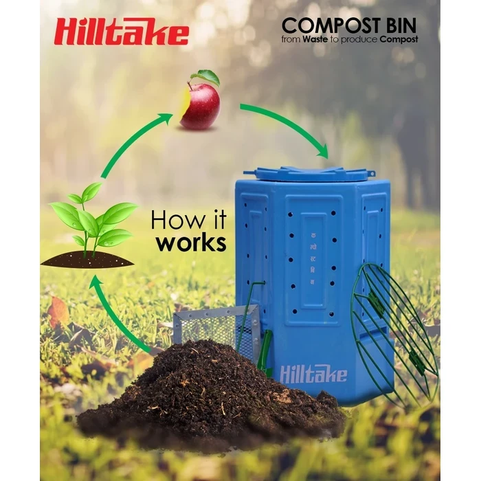 Hilltake Heavy Duty Compost Bin | U.V. Protected Resin Matrix | High-Velocity Ventilation Logic | Black Structural Series