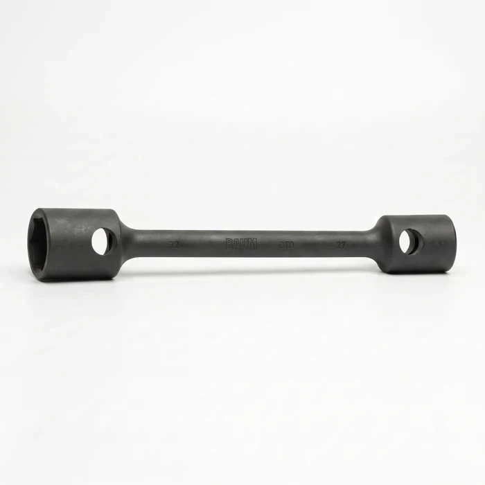 BAUM Heavy-Duty Long Two-Way Wheel Wrench | Premium Forged Chrome Vanadium Elliptical Truck Spanner with Black Phosphated Armor | Model ART 252A LONG