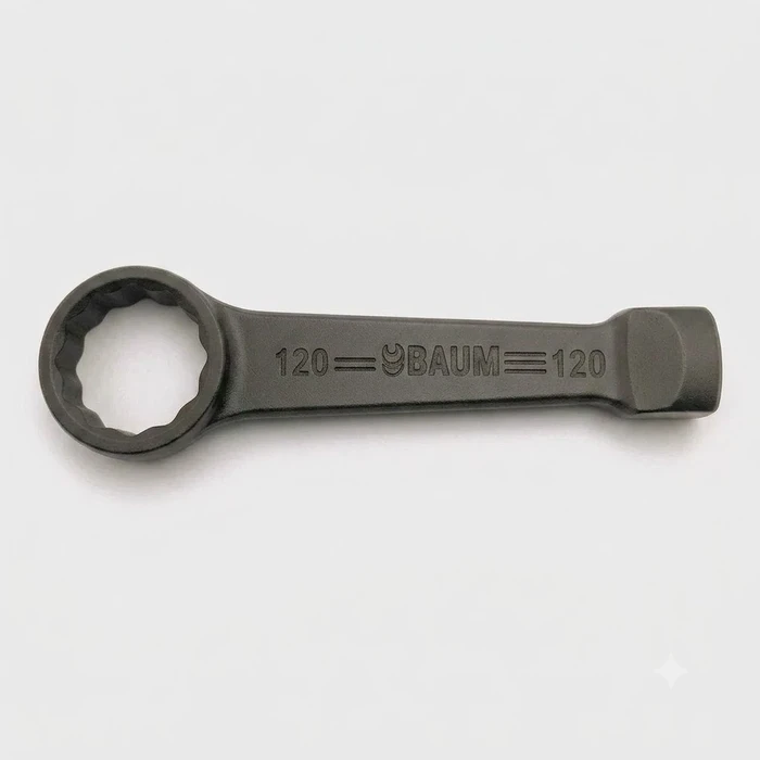 Baum Chrome Vanadium Steel Hardened & Tempered Black Phosphated Industrial Heavy Duty Striking Slogging Ring End Wrench Spanner Art-66B