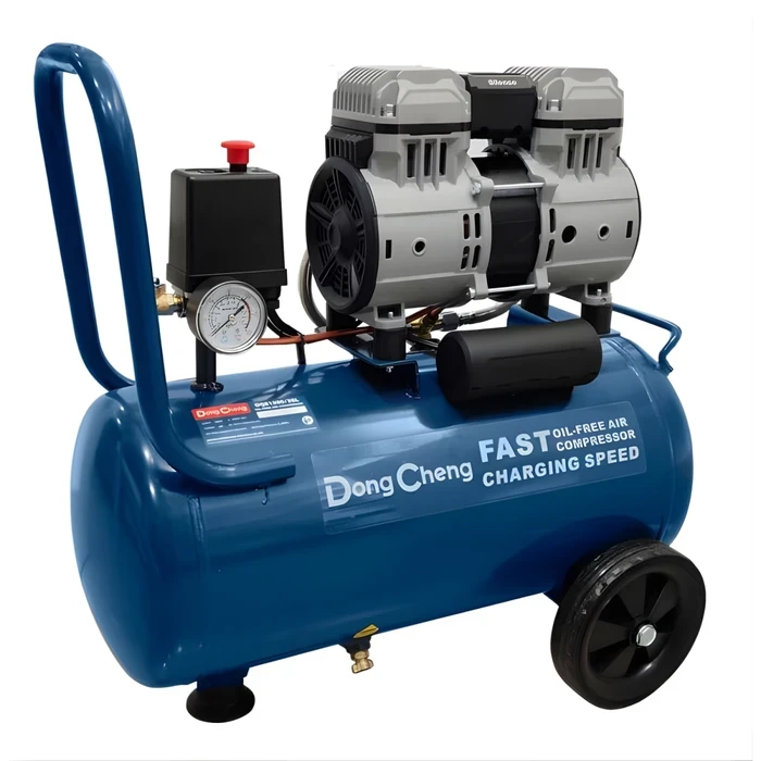 Dongcheng 30L Silent Oil-Free Air Compressor 1200W | 75L/min Flow 8 Bar Industrial Copper Motor Pneumatic Station | DQE1200/30L