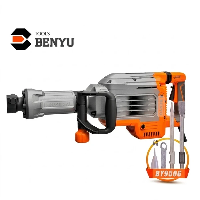 Benyu Medium-Duty Corded Electric Demolition Breaker Hammer | 8.5Kg High-Impact Masonry & Concrete Chipping Machine (220V) | Benyu Series - BY9506