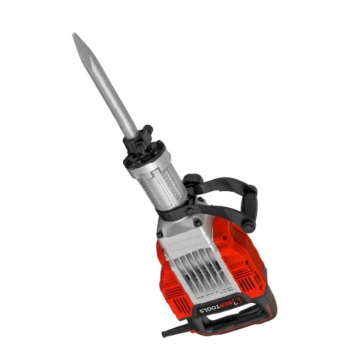 NEPTOOLS 1900W 65J Demolition Hammer | 30mm SDS HEX Chuck 2000 RPM Double Insulation Heavy Duty Concrete Breaker with Chisels H1900