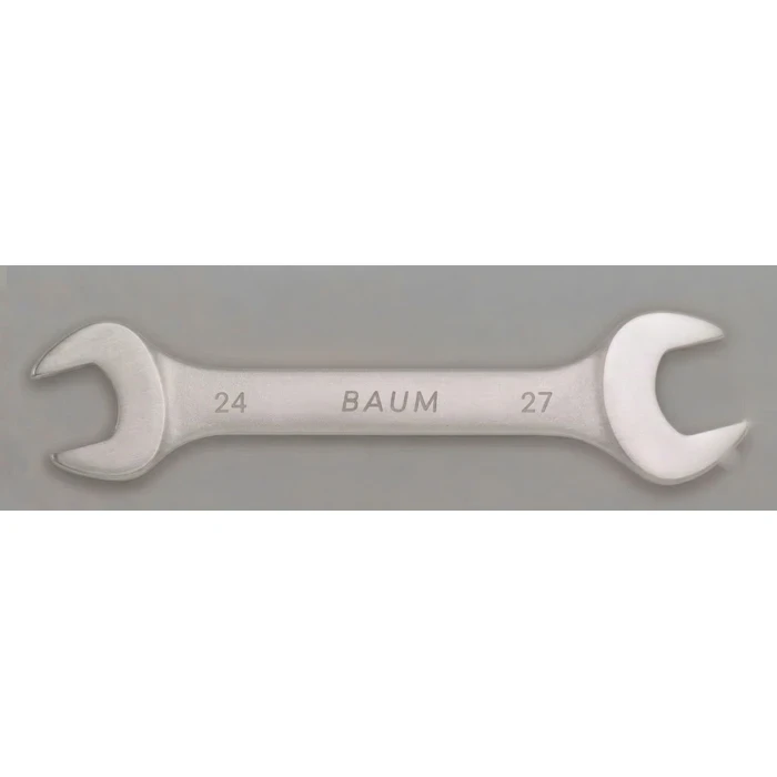 BAUM Heavy-Duty Large Chrome Vanadium Double Open-Ended Spanner | 3-Layer Nickel Chrome Rough Matt Finish Oval Body Wrench | Model ART 12E (Sizes 24mm to 60mm)