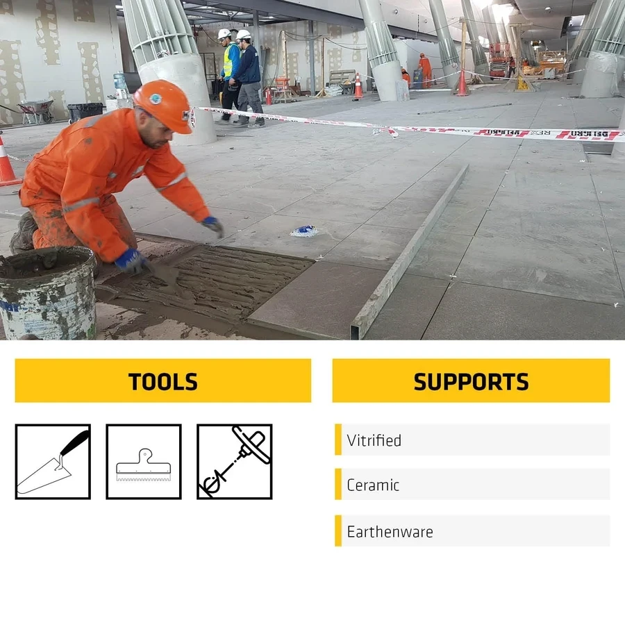 Sika Ceram Tilofix | High Strength Ceramic Tile Adhesive | Gray Cementitious Formula | Self-Curing for Inside Use | Available in 20 Kg Pail and 40 Kg Bag
