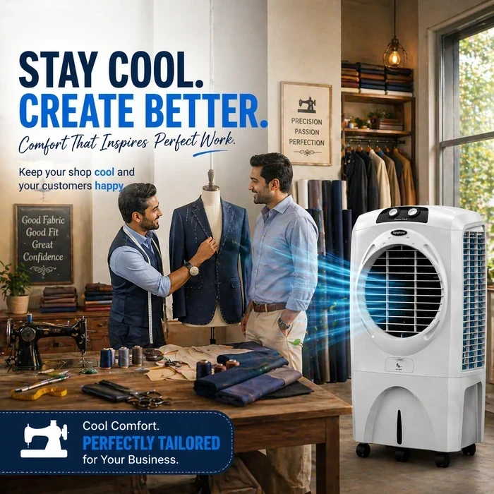Symphony Mastercool 70XL+ Large Room Air Cooler | 70L Tank Capacity High-Efficiency Honeycomb Media | 185W Energy Saving Fan Covers 43m² CFD Technology Auto Louver Wide Air Spread
