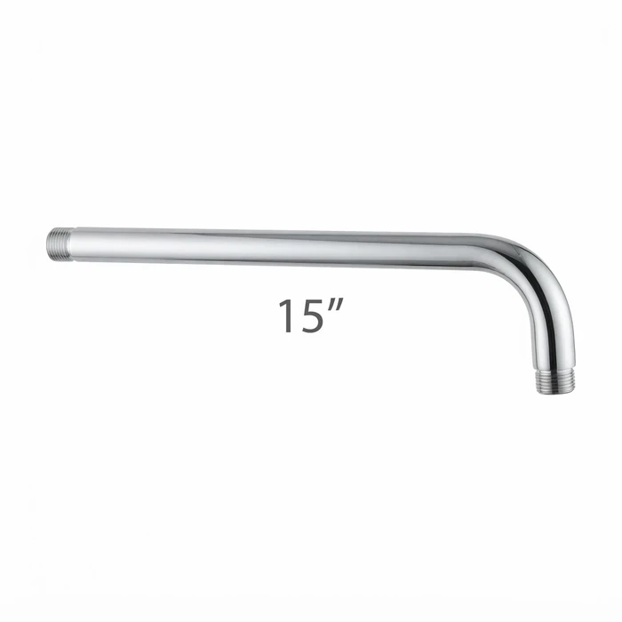 Toyo SS-202 Round Wall-Mounted Flangeless Shower Arm (9", 15" & 18" Variants) | Polished Chrome Finish | Overhead Rain Shower Pipe Fitting | TOYO-80718,  TOYO-80715, TOYO-80709