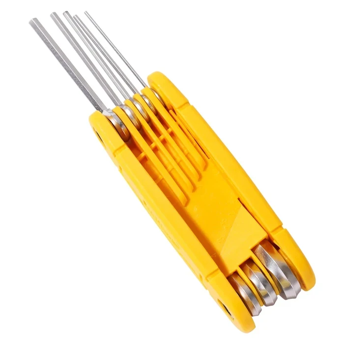 Deli 8PCS Foldable Flat End Pocket Hex Key Set | Premium Polished CR-V Steel Metric Allen Wrench Kit 1.5mm to 8mm with Wear-Resistant Markings | EDL230308