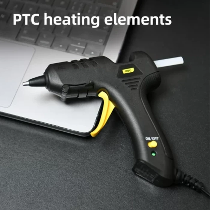 Deli 40W Professional High-Temperature Hot Melt Glue Gun | Heavy-Duty Trigger-Fed Corded Adhesive Gun with 2 Glue Sticks & Anti-Drip Nozzle | EDL402040