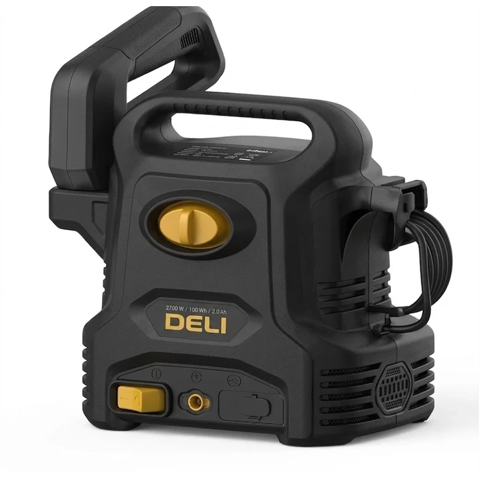 Deli 1400W Professional Compact High Pressure Washer | Heavy-Duty 220V Electric Jet Cleaner with 6-9L/min Flow Rate & Portable Chassis | EDL882211