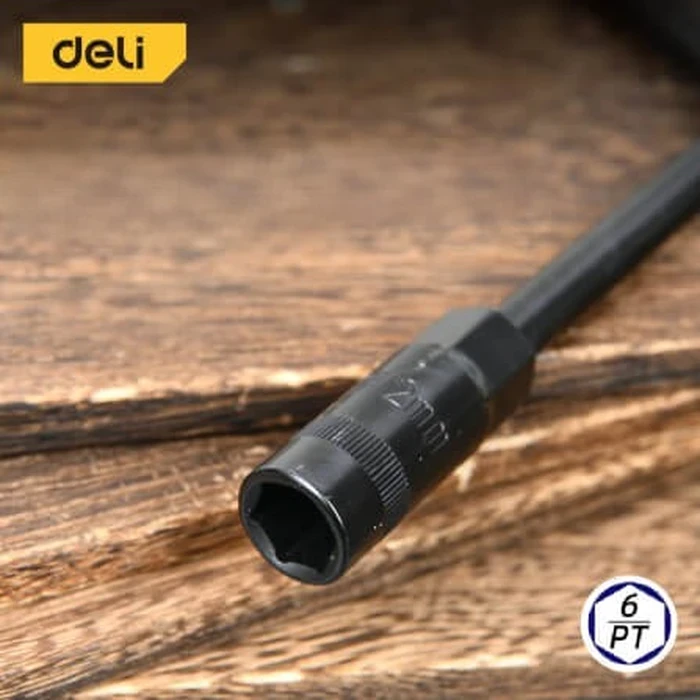 Deli 3-Way Y-Type Professional Socket Wrench | Heavy-Duty 8mm, 10mm & 12mm High-Carbon Steel Metric Driver with Black Anti-Rust Coating | EDL81012B