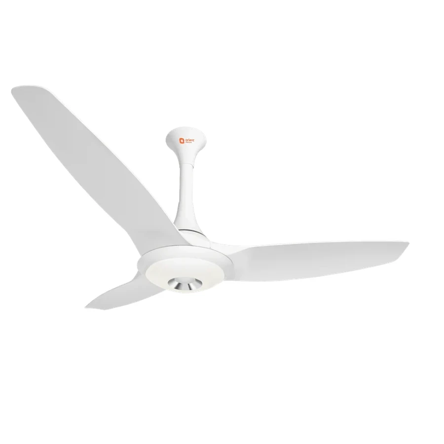 Orient Aerolite 1200mm Premium Remote Controlled Ceiling Fan | 62W Energy-Efficient 310 RPM Motor with 230 CMM Air Delivery, Integrated Warm White LED & Aerodynamic ABS Blades (White)