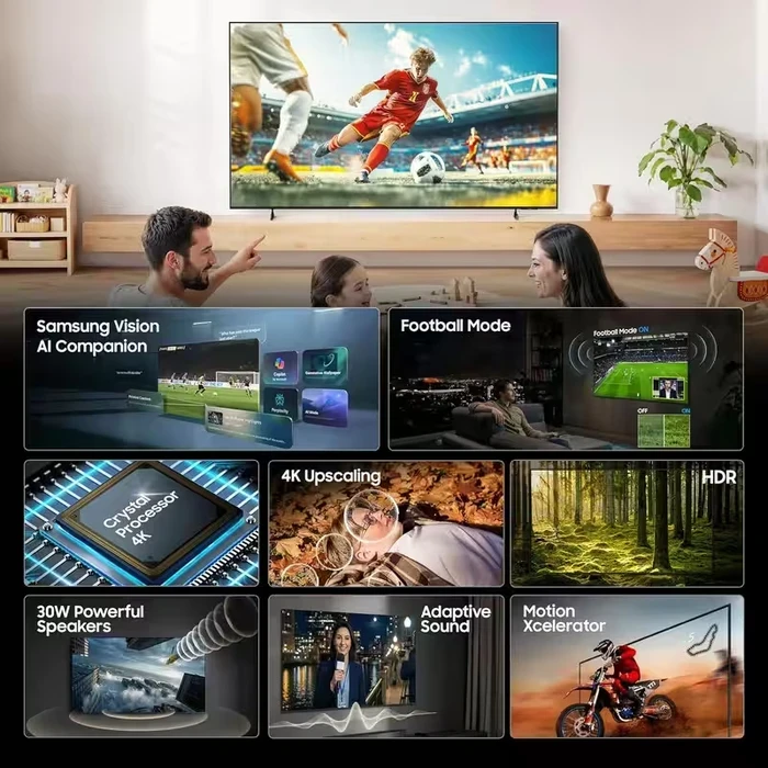 Samsung 65" UA65U8300HULXL Crystal 4K UHD Smart TV | Tizen OS 30W OTS Lite Audio Dual-Band Wi-Fi 3x HDMI 8ms Response Time Black