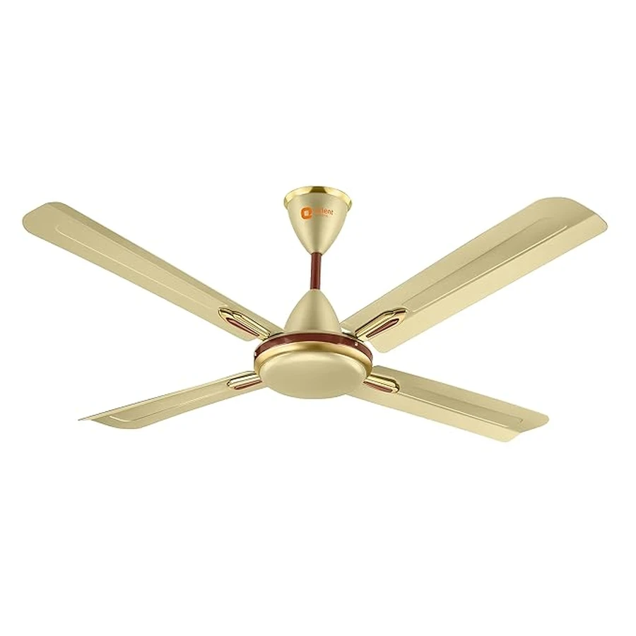 Orient Quadro Ornamental 4-Blade Ceiling Fan 60W | 1200mm | BEE Star Rated | 230 CMM Airflow | Silver Blue, Sea Green, Ivory Cherry & Golden Chocolate