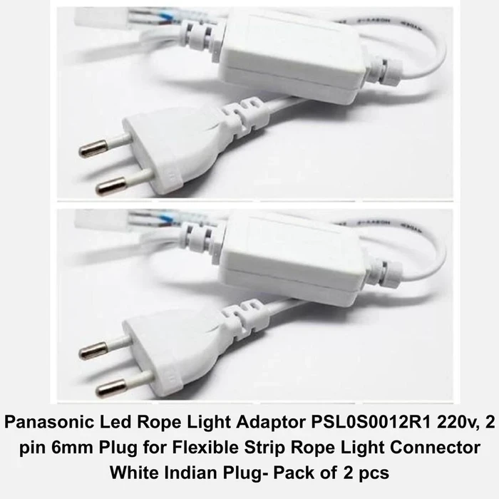 Panasonic LED Rope Light AC Rectifier Power Driver (220-240V, 2A Output) | Plug-and-Play Anti-Flicker Cove & Facade Lighting Adapter (Pack of 2) | PSL0S0012R1