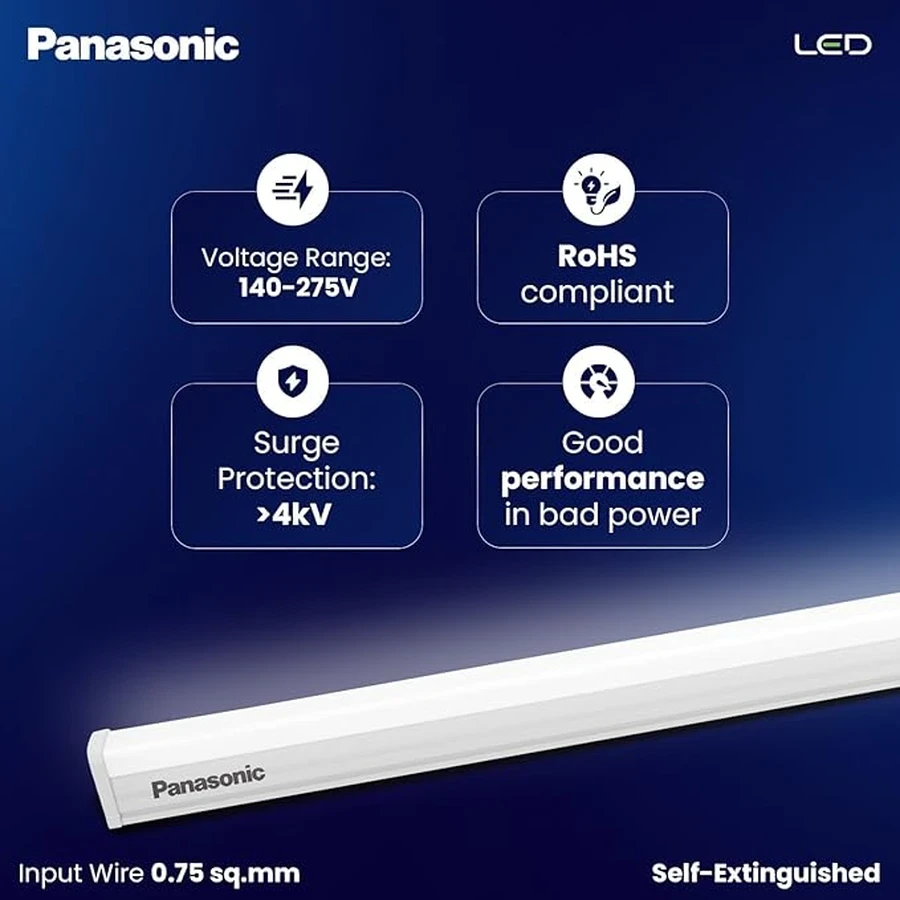 Panasonic PBTM23367 36W Aluminium Batten Tubelight | 3600 Lumen Brightness | Cool Day Light | IP20 Indoor LED
