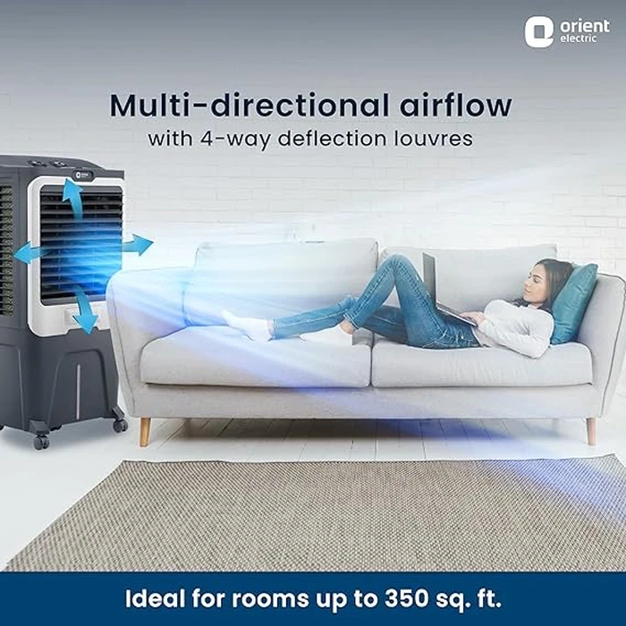 Orient Ultimo 65L Desert Air Cooler | 190W High-Performance Evaporative Fan System | DenseNest Honeycomb Pads with Integrated Ice Chamber | CD6501H