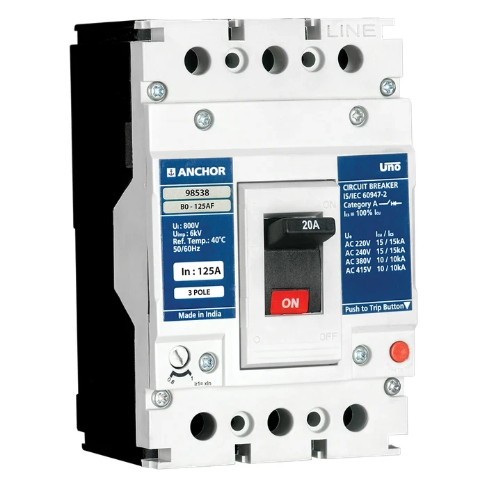 Anchor UNO B0 MCCB | 125A - 250A Range | 250AF 25kA | ATFM 3P & 4P Protection Logic