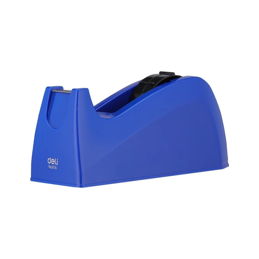 Deli Large Heavy-Duty Desktop Tape Dispenser | Weighted Non-Slip Base |Blue &Black E816
