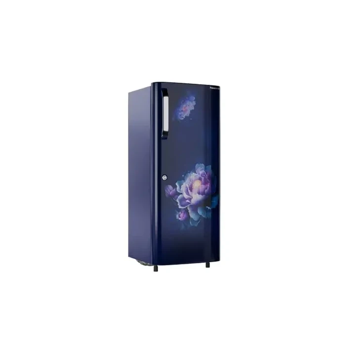 Panasonic 197 Litre Single Door Direct-Cool Refrigerator | Becky Flower Blue Fridge with AG Clean Deodoriser, Antibacterial Gasket & Toughened Glass Shelves | NR-A201BTAN