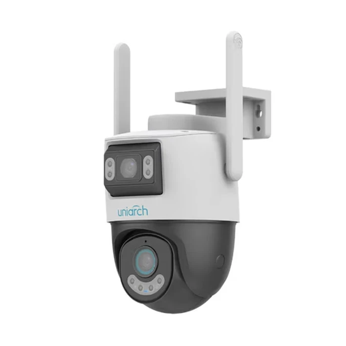 Uniarch Dual-Lens 5MP + 5MP Outdoor 360° Pan & Tilt Wi-Fi Security Camera with Panoramic Overview, Auto Tracking, Dual Light & 512GB Support | Model No. UHO-P2S-M55F34