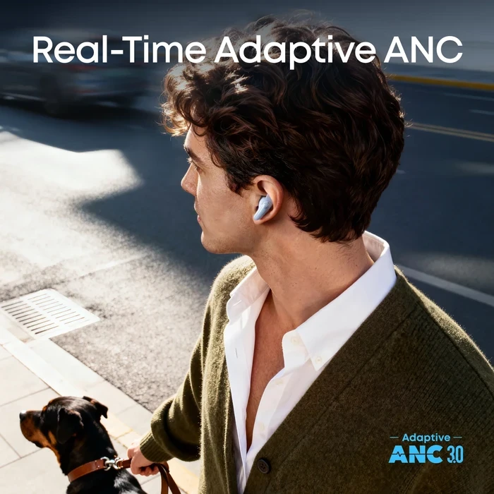 Anker Soundcore Liberty Buds Semi-In-Ear TWS Earbuds | Adaptive ANC, Real-Time AI Translation (100+ Languages) & 3D Spatial Audio | White