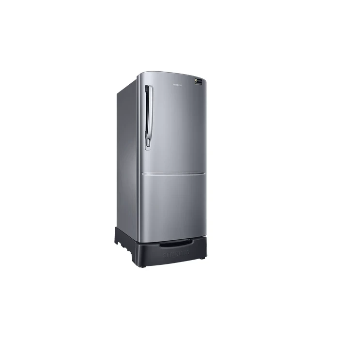Samsung 192L RR20M282ZS8 Single Door Direct Cool Refrigerator | Digital Inverter Compressor 3-Star Built-in Stabilizer Base Stand Drawer Elegant Inox