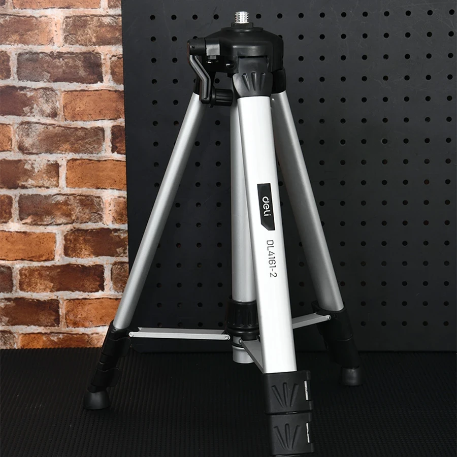 Deli 0.45~1.2m Professional Aluminum Laser Level Tripod Stand | Heavy-Duty Height-Adjustable Stand with Crank Rocker & Level Vial | EDL4161-2