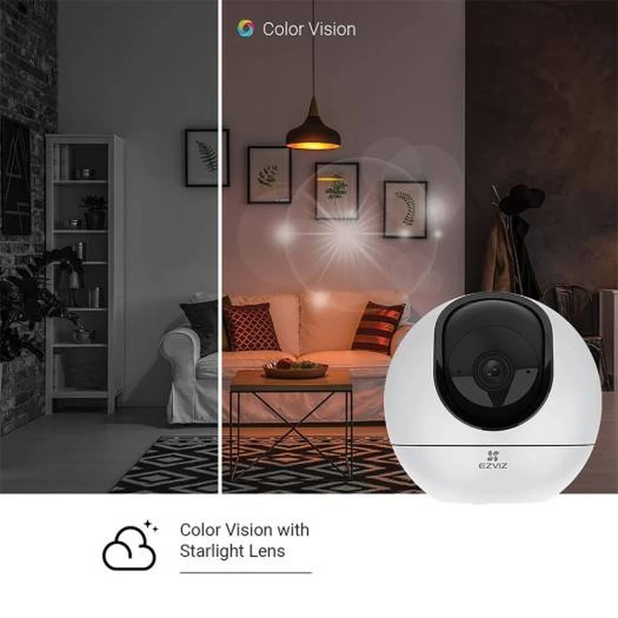 EZVIZ C6 2K⁺ AI Pan-Tilt Camera - Dual-Band Wi-Fi, Pet/Human Detection, Two-Way Talk, 4mm Lens (CS-C6-A0-8C4WF)